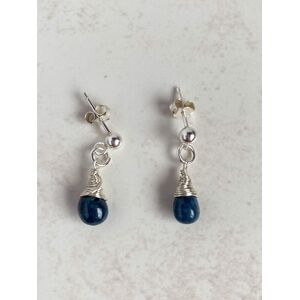 sapphire stud drop earrings