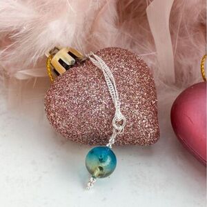 blue ombre amber pendant